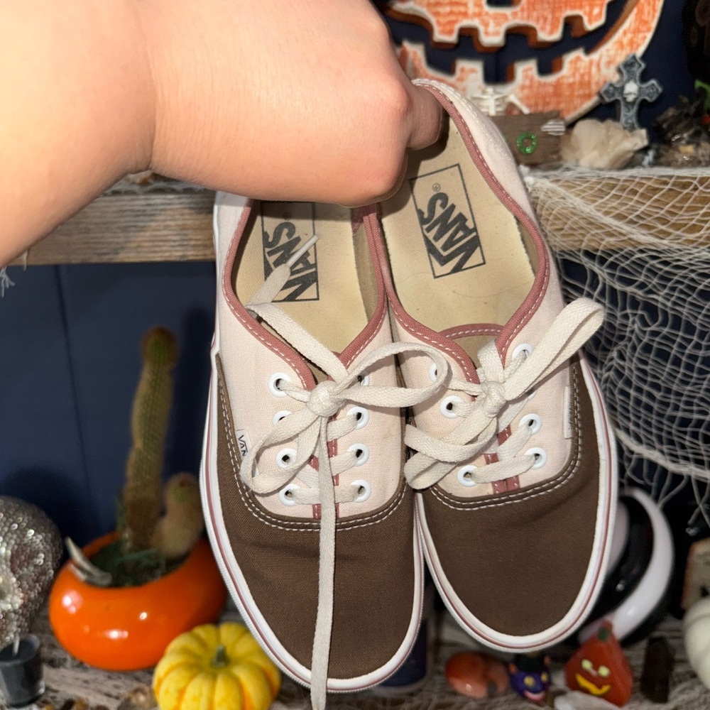 Vans Pink and Brown Platform Sneakers